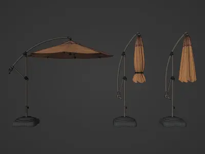 Patio Umbrellas Low-poly 3D model