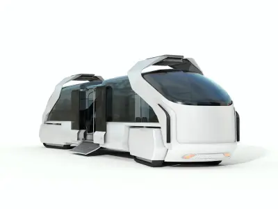  Hybrid Sci-Fi Train-Bus Concept 