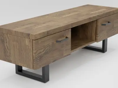 TIMBER TV Stand Dark Wood 3D model