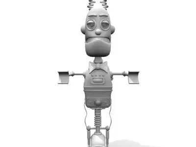 Robot on scooter 3D model