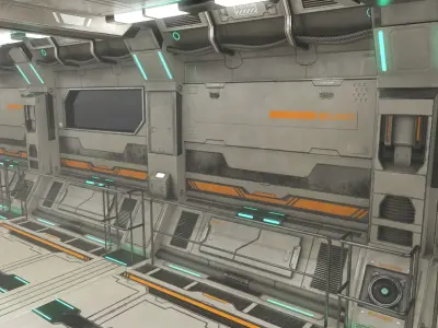 Sci-Fi Modular Corridor Version 2 Low-poly 3D model