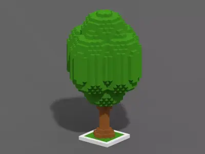 Tree Voxel - 5 Low-poly 3D model