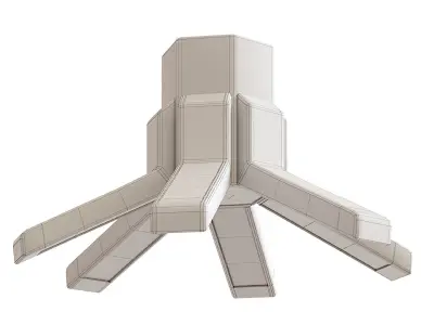 ASTER MEDIUM BLACK CEILING LAMP BY ROBERTO FAVARETTO 3D model