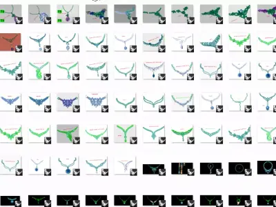 500 Women Necklace Pendant 3dm bulk collection  3D print model