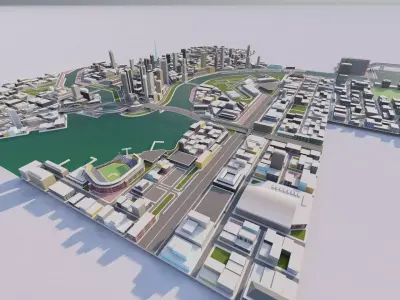 modern city- urban 3D model shop