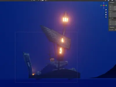 Isometric Halloween House  Low-poly 3D model