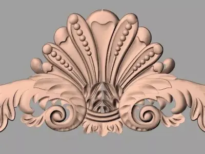Door decorative flower 3D STL model used for CNC router E012 3D model