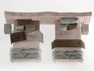 attached daybed light color set 41 3D model