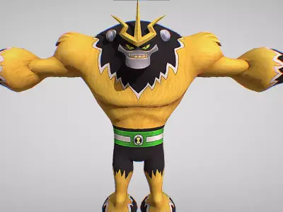 Shocksquatch - DNA sample of Gimlinopithecus - Ben 10 Omniverse Low-poly 3D model