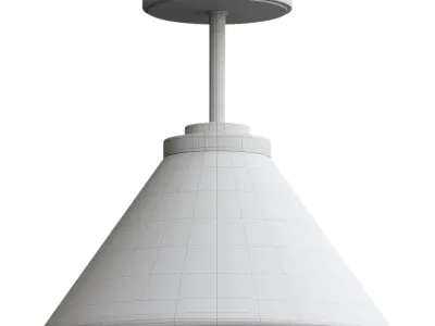 Churchgate Keyham Bathroom Semi Flush Ceiling Light 3D model