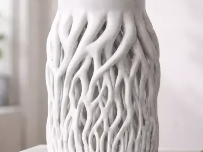 Rootveil Vessel  Organic Parametric Sculpture Vase 3D print model