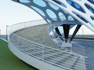 Pedestrian overpass 3D model