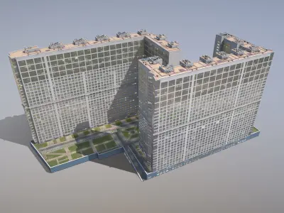 MSK Building 23 airbus Low-poly 3D model