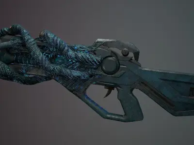 Organik Rifle 1 Low-poly 3D model