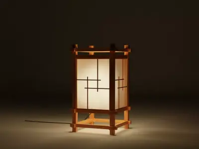 Japanese Table Lantern 3D model