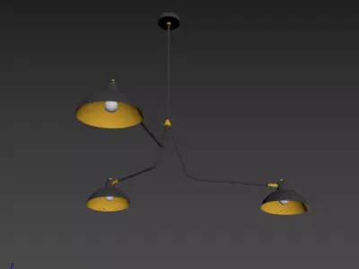 Gubi Multi-Lite 3-Arm Pendant Light Model 3D model