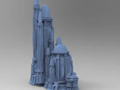 Castle bright Moon Domes 5 3D model