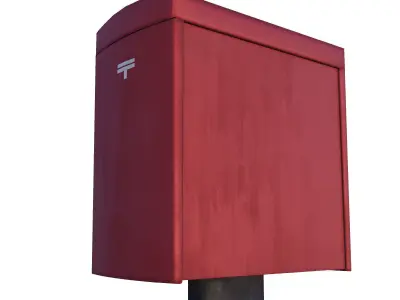 Japanese Mail Post Low-poly 3D model