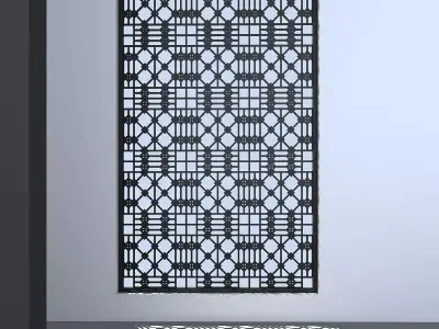 3d screen window with pattern Low-poly 3D model