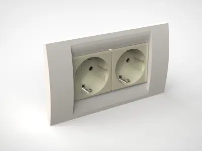 Double socket Low-poly 3D model