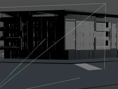 Apartment Model with Street 3D model