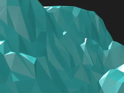 Isometric Ice Cliff Low-poly 3D model