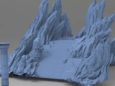 Dantes Underworld Ancient Stone Walkways 3D model