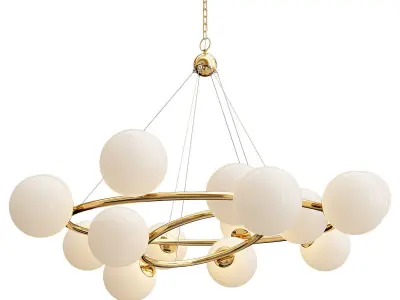 Collection of glass milk chandelier 3D model