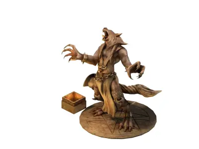 Evil Creator - Werewolf Statue 01 3D model