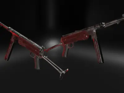 MP40 Rigged Low-poly 3D model