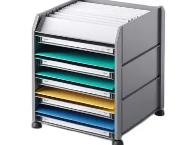 Modern Office Document Organizer Rack Low-poly 3D model