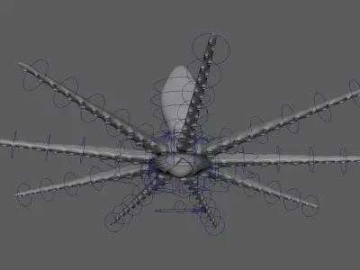 Red Alien Squid Rig 3D model