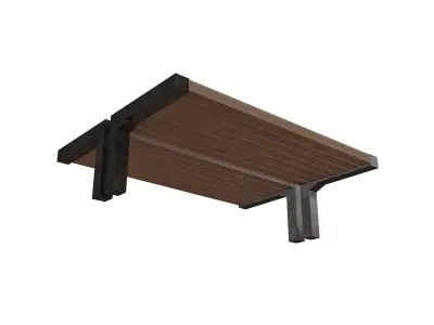 Group Modern Outdoor Bench v3 002 Low-poly 3D model