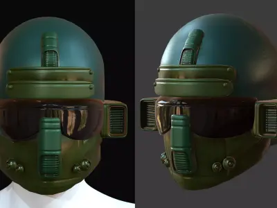 Gas mask helmet 3d model scifi Low-poly  Low-poly 3D model