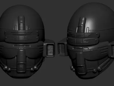 helmet high poly sculpt 3d printable ver 7 3D model 3D model 154