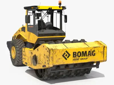 BOMAG BW226 PDH5 Single Drum Compactor Dirty 3D model
