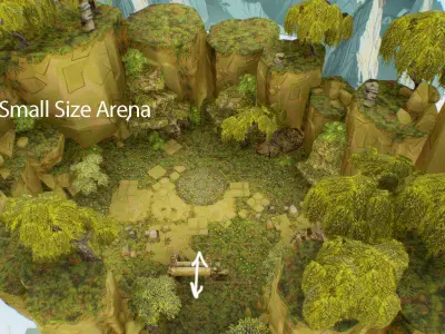 Ancient Arena Level Abandoned Ruin Location Temple Jungle Toon Low-poly 3D model