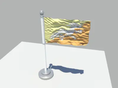 Bhutan Flag 3D model