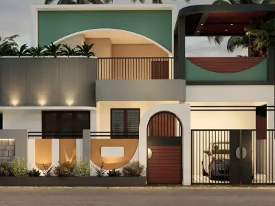 Post modern house facade model 3D model