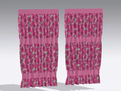 Curtain Low-poly 3D model