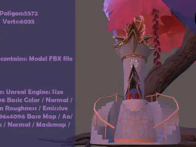 Fantastic 3d Model Town Packed  Low-poly 3D model