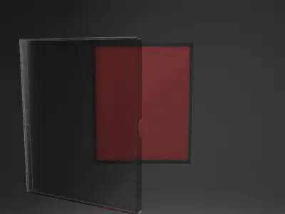 Tangram glass door with frame 3D model