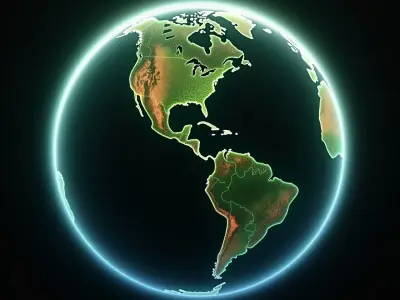 Stylized Planet Earth Hologram Sci Fi Texture