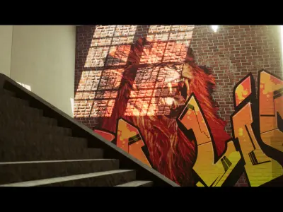 Modular School  Classroom with Hallway Low-poly 3D model