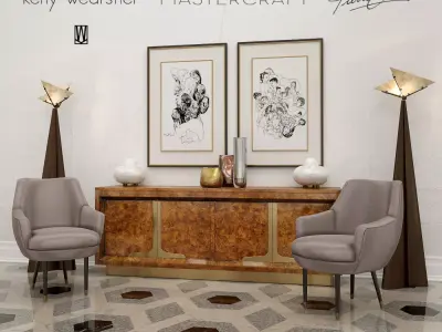 Composition Floor Lamp Chareau Pierre  Kelly wearstler Sonara 3D model