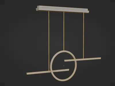 Hanging Circle Light Low-poly 3D model