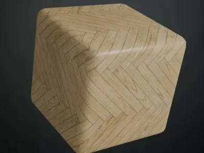 Polished Oak Herringbone Parquet PBR Seamless Texture