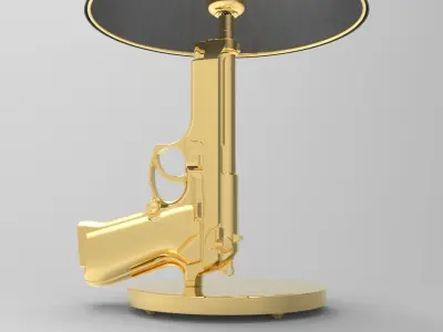 Bedside Gun Lamp 3D model