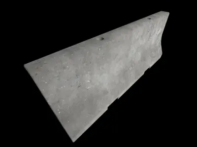 Concrete roadblock barricade Low-poly 3D model
