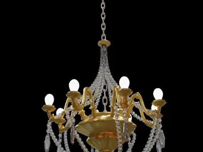 Chandelier gold Free 3D model